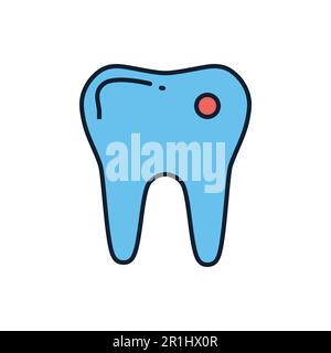 Icona della linea vettoriale relativa ai denti. Isolato su sfondo bianco. Illustrazione vettoriale. Tratto modificabile Illustrazione Vettoriale
