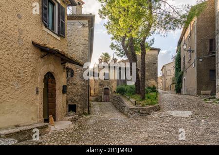 Veduta panoramica ad Arpino, antica cittadina in provincia di Frosinone, Lazio, Italia centrale. Foto Stock