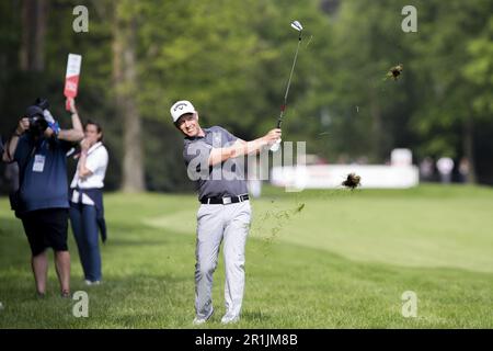 Schilde, Belgio. 14th maggio, 2023. Simone Forsstrom svedese è stato raffigurato in azione durante il torneo di golf Soudal Open di Schilde, domenica 14 maggio 2023. BELGA PHOTO KRISTOF VAN ACCOM Credit: Belga News Agency/Alamy Live News Foto Stock