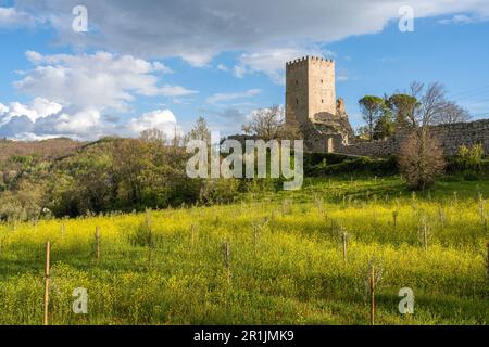 Veduta panoramica ad Arpino, antica cittadina in provincia di Frosinone, Lazio, Italia centrale. Foto Stock