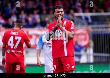 Monza, Italia. 14th maggio, 2023. Andrea Petagna (AC Monza) durante il campionato italiano Serie Una partita di calcio tra AC Monza e SSC Napoli il 14 maggio 2023 allo stadio U-Power di Monza - Foto Morgese-Rossini/DPPI Credit: DPPI Media/Alamy Live News Foto Stock