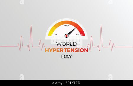 Giornata Mondiale dell'ipertensione, 17th maggio Giornata mondiale dell'ipertensione celebrare Illustrazione Vettoriale