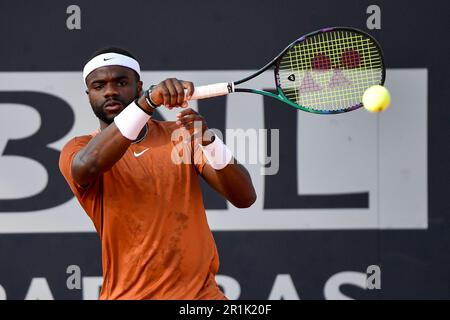 Roma, Italia. 14th maggio, 2023. Frances Tiafoe degli Stati Uniti d'America in azione durante la sua partita contro Daniel Altmaier della Germania al torneo di tennis internazionale BNL d'Italia al Foro Italico di Roma il 14th maggio 2023. Credit: Insidefoto di andrea staccioli/Alamy Live News Foto Stock