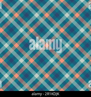 Motivo vettoriale senza cuciture di colore blu scozzese. Tessuto in flanella. Sfondo tessile diagonale Illustrazione Vettoriale