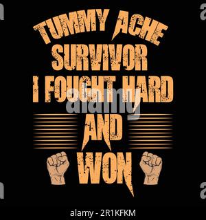 T-shirt Tummy Ache Survivor Illustrazione Vettoriale