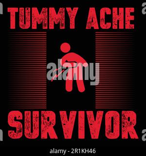 T-shirt Tummy Ache Survivor Illustrazione Vettoriale