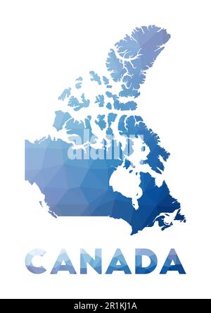Mappa poly bassa del Canada. Illustrazione geometrica del paese. Mappa poligonale del Canada. Tecnologia, Internet, concetto di rete. Illustrazione vettoriale. Illustrazione Vettoriale