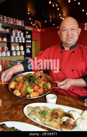 Cucina asiatica dello Chef Toi Tok ad Albuquerque, New Mexico Foto Stock