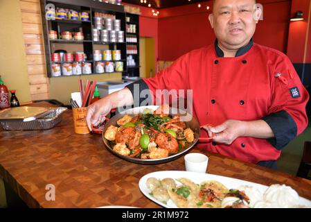 Cucina asiatica dello Chef Toi Tok ad Albuquerque, New Mexico Foto Stock