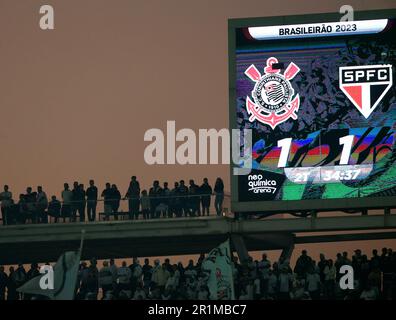 San Paolo, Brasile. 14th maggio, 2023. Segnapunti durante la partita tra Corinthians e Sao Paulo alla Neo Quimica Arena di Sao Paulo, Brasile (Fernando Roberto/SPP) Credit: SPP Sport Press Photo. /Alamy Live News Foto Stock