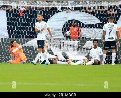 San Paolo, Brasile. 14th maggio, 2023. Nel corso di una partita tra Corinzi e Sao Paulo a Neo Quimica Arena a Sao Paulo, Brasile (Fernando Roberto/SPP) Credit: SPP Sport Press Photo. /Alamy Live News Foto Stock