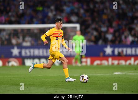 Cornella El Prat, ESP. 14th maggio, 2023. RCD ESPANYOL vs FC BARCELONA 14 maggio 2023 Pedri (8) del FC Barcelona durante la partita tra RCD Espanyol e FC Barcelona corrispondente al trentaquattro giorni della Liga Santander allo stadio RCDE di Barcellona, Spagna. Credit: Rosdemora/Alamy Live News Foto Stock