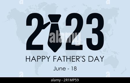 2023 modello di illustrazione vettoriale di celebrazione del giorno del Padre del concetto. Vacanza osservato su ogni giugno Illustrazione Vettoriale