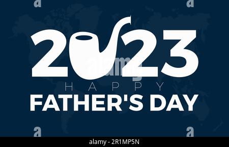 2023 modello di illustrazione vettoriale di celebrazione del giorno del Padre del concetto. Vacanza osservato su ogni giugno Illustrazione Vettoriale
