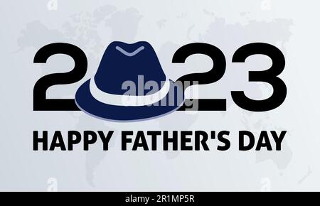 2023 modello di illustrazione vettoriale di celebrazione del giorno del Padre del concetto. Vacanza osservato su ogni giugno Illustrazione Vettoriale