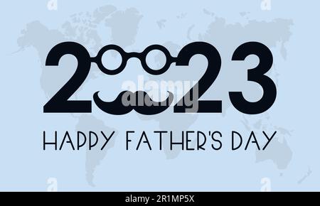 2023 modello di illustrazione vettoriale di celebrazione del giorno del Padre del concetto. Vacanza osservato su ogni giugno Illustrazione Vettoriale