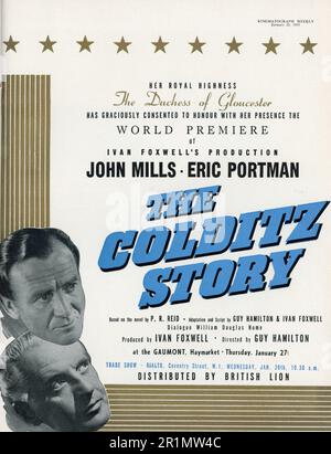 JOHN MILLS ed ERIC PORTMAN nella STORIA di COLDITZ 1955 il regista GUY HAMILTON romanzo P.R. Reid adattamento e sceneggiatura Guy Hamilton e Ivan Foxwell dialogo William Douglas Home Ivan Foxwell Productions / British Lion Film Corporation Foto Stock