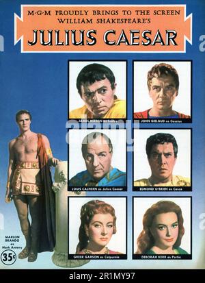 MARLON BRANDO JAMES MASON JOHN GIELGUD LOUIS CALHERN EDMUND o'BRIEN GREER GARSON e DEBORAH KERR in JULIUS CAESAR 1953 regista JOSEPH L. MANKIEWICZ suona i costumi di William Shakespeare Herschel McCoy musica Miklos Rozsa produttore John Houseman Metro Goldwyn Mayer (MGM) Foto Stock