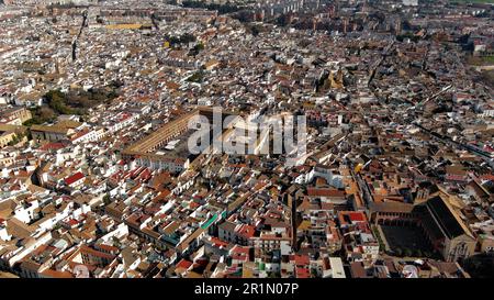 Vista aerea di Plaza de la Corredera di Cordoba, Andalusia, Spagna Foto Stock