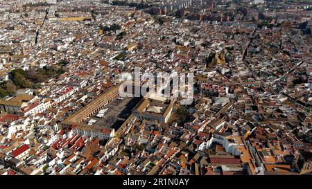 Vista aerea di Plaza de la Corredera di Cordoba, Andalusia, Spagna Foto Stock