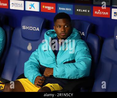 Sabadell, Barcellona, Spagna. 14th maggio, 2023. Barcellona Spagna 14.05.2023 Ansu dati (FC Barcelona) guarda durante la Liga Santander tra FC Barcelona ed Espanyol allo stadio RCDE il 14 maggio 2023 a Barcellona. (Credit Image: © Xavi Urgeles/ZUMA Press Wire) SOLO PER USO EDITORIALE! Non per USO commerciale! Credit: ZUMA Press, Inc./Alamy Live News Foto Stock