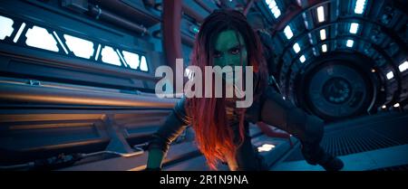 ZOE SALDANA IN GUARDIANI DELLA GALASSIA VOL. 3 (2023), diretto da JAMES GUNN. Credit: Marvel Studios / Marvel Entertainment / Album Foto Stock