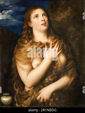 La Maddalena penitente, ritratto di Tiziano, Tiziano Vecellio, 1531-1535 Foto Stock