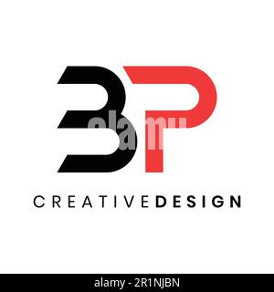 Illustrazione vettoriale moderna e semplice con il logo BP Illustrazione Vettoriale