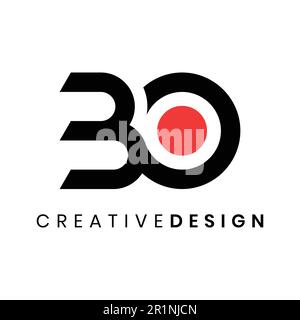 Lettera univoca astratta vettore di disegno di logo BO Illustrazione Vettoriale