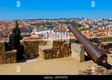 Lisbona, Vista dal Castello di San Giorgio, Portogallo Foto Stock