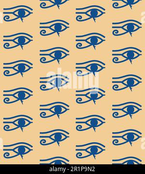 Modello vettoriale senza giunture dell'occhio del faraone dell'Egitto Illustrazione Vettoriale
