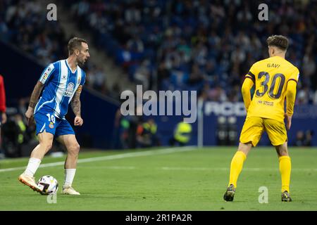 Cornella, Spagna. 14th maggio, 2023. CORNELLA, SPAGNA - MAGGIO 14: .Sergi Darder di RCD Espanyol durante la partita la Liga tra RCD Espanyol e FC Barcellona allo Stadio RCDE il 14 Maggio 2023 a Cornella, Spagna (Credit Image: © Gerard Franco/DAX via ZUMA Press Wire) SOLO PER USO EDITORIALE! Non per USO commerciale! Foto Stock