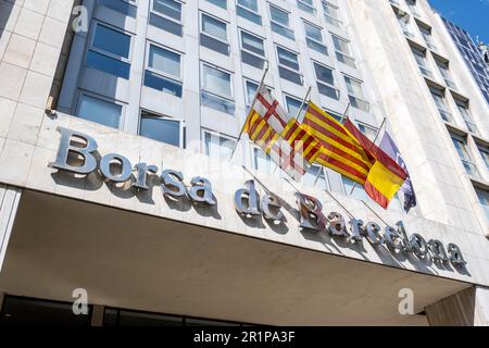 Borsa, Borsa di Barcellona, Barcellona, Catalogna, Spagna Foto Stock