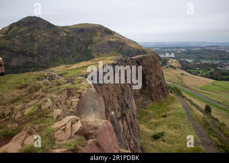 Arthur's Seat, un paesaggio tranquillo a Holyrood Park, Edimburgo, Scozia Foto Stock