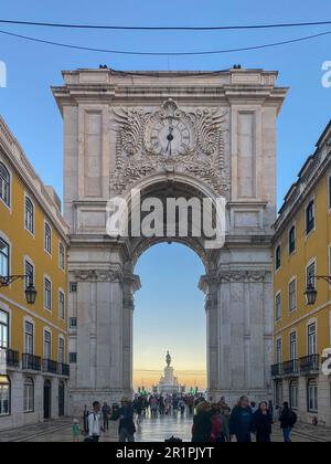 Rua Augusta Arch Lisbona, Portogallo, Europa Foto Stock