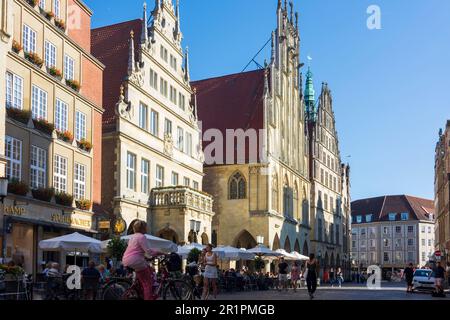 Münster, piazza Prinzipalmarkt, municipio di Münsterland, Renania settentrionale-Vestfalia, Germania Foto Stock