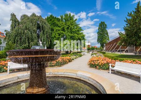 Bad Salzuflen, Gradierwerk (torre di laurea) a Teutoburger Wald, Renania settentrionale-Vestfalia, Germania Foto Stock