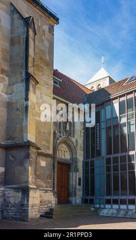 Münster, la cattedrale di Münster o la cattedrale di St Paulus-Dom a Münsterland, Renania settentrionale-Vestfalia, Germania Foto Stock