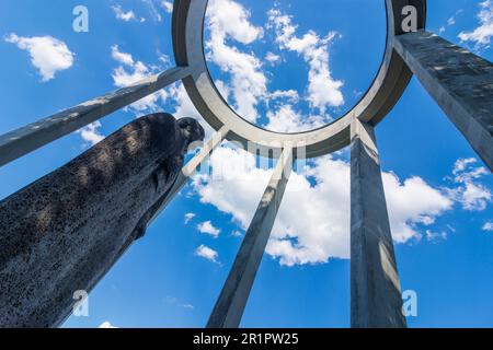 Nassau (Lahn), Freiherr vom Stein monumento a Lahntal, Renania-Palatinato, Germania Foto Stock