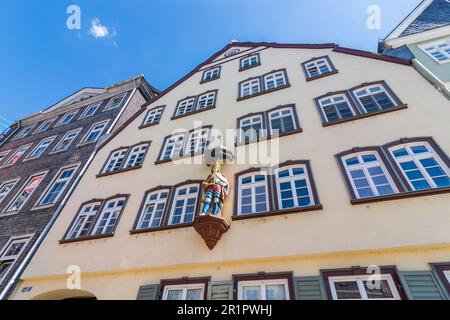 Wetzlar, casa 'Zum Römischen Kaiser', centro storico di Lahntal, Assia, Germania Foto Stock