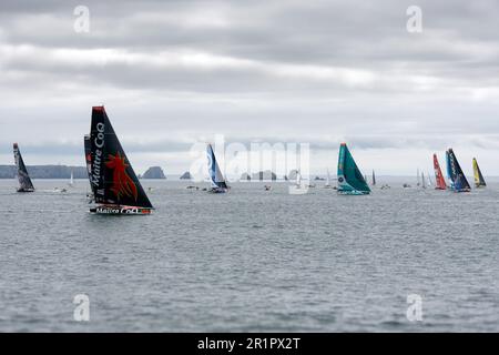 Brest, Francia. 07th maggio, 2023. Inizia l'illustrazione durante la Guyader Bermudes 1000 gara 2023, IMOCA Globe Series gara di vela il 7 maggio 2023 a Brest, Francia - Foto Francis Van Malleghem/DPPI Credit: DPPI Media/Alamy Live News Foto Stock