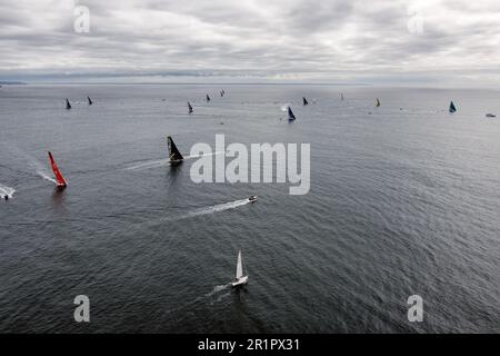 Brest, Francia. 07th maggio, 2023. Inizia l'illustrazione durante la Guyader Bermudes 1000 gara 2023, IMOCA Globe Series gara di vela il 7 maggio 2023 a Brest, Francia - Foto Francis Van Malleghem/DPPI Credit: DPPI Media/Alamy Live News Foto Stock