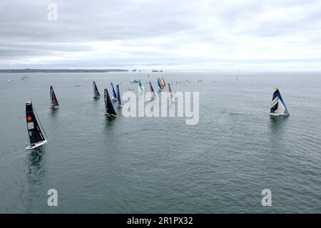 Brest, Francia. 07th maggio, 2023. Inizia l'illustrazione durante la Guyader Bermudes 1000 gara 2023, IMOCA Globe Series gara di vela il 7 maggio 2023 a Brest, Francia - Foto Francis Van Malleghem/DPPI Credit: DPPI Media/Alamy Live News Foto Stock