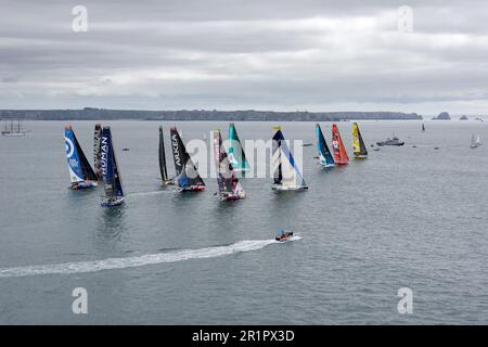 Brest, Francia. 07th maggio, 2023. Inizia l'illustrazione durante la Guyader Bermudes 1000 gara 2023, IMOCA Globe Series gara di vela il 7 maggio 2023 a Brest, Francia - Foto Francis Van Malleghem/DPPI Credit: DPPI Media/Alamy Live News Foto Stock