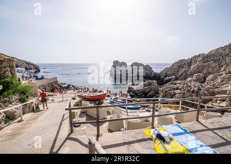 Stabilimento balneare Lido del Faro, Anacapri, Isola di Capri, Golfo di Napoli, Campania, Italia, Europa Foto Stock