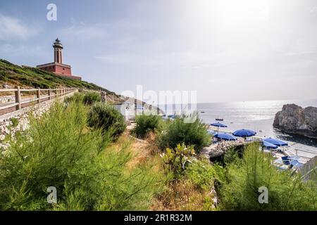 Stabilimento balneare Lido del Faro, Anacapri, Isola di Capri, Golfo di Napoli, Campania, Italia, Europa Foto Stock