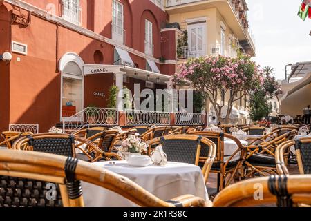 Terrazza del Grand Hotel Quisisana a Capri, Isola di Capri, Golfo di Napoli, Campania, Italia, Europa Foto Stock