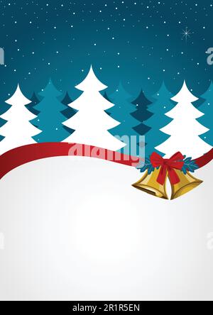 Modello di carta di auguri di stagione, sfondo di Natale Illustrazione Vettoriale