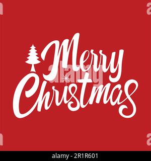 Testo di buon Natale con pino decorativo per tema di Natale e sfondo Illustrazione Vettoriale