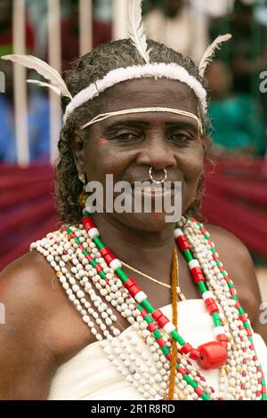 Jos, Nigeria. 12th maggio 2023. Ritratto di donna Berom, Jos, Stato dell'altopiano, Nigeria. Foto Stock